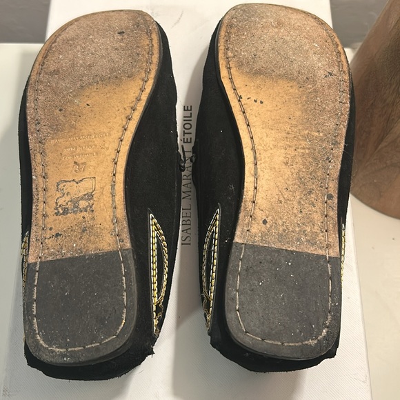 Isabel Marant Etoile Finha Embroidered Velvet Shoes in Black - Picture 6 of 7